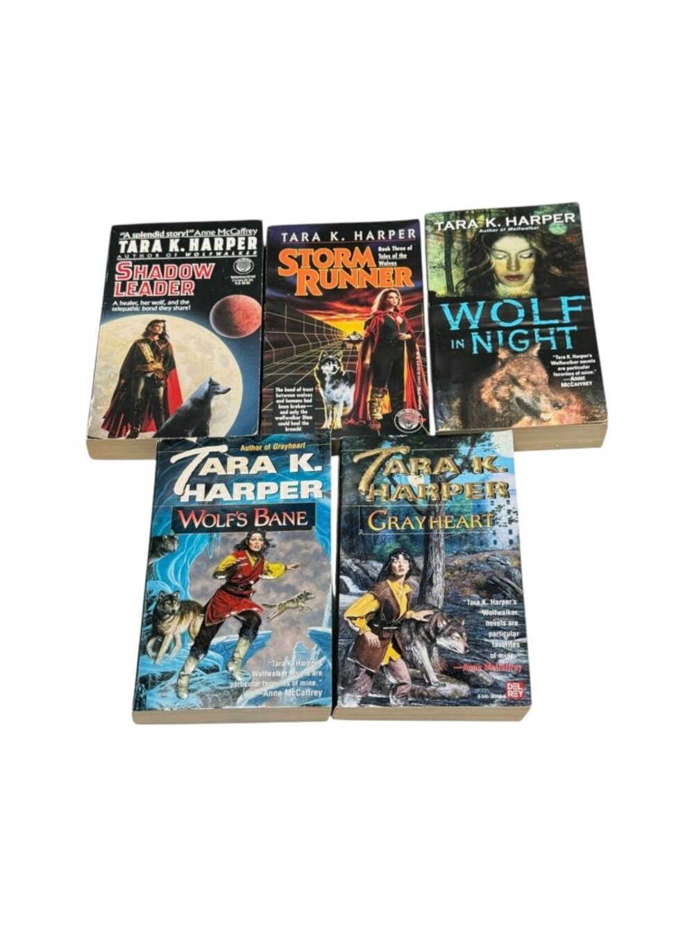 Del Rey Tara K Harper Lot 5‎ Book PB Wolf Grayheart Bane More Vintage Fantasy